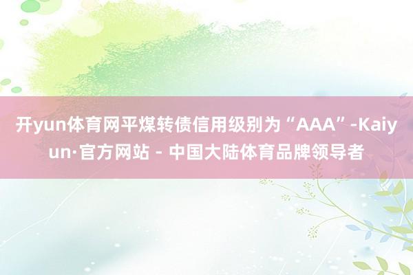 开yun体育网平煤转债信用级别为“AAA”-Kaiyun·官方网站 - 中国大陆体育品牌领导者