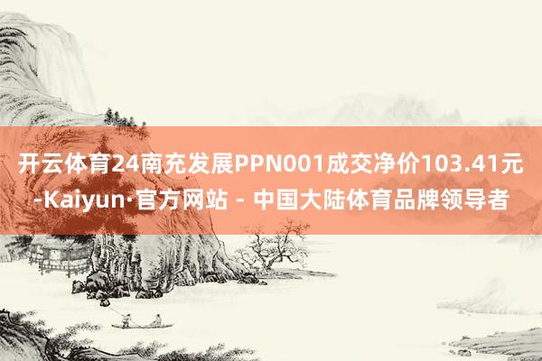 开云体育24南充发展PPN001成交净价103.41元-Kaiyun·官方网站 - 中国大陆体育品牌领导者