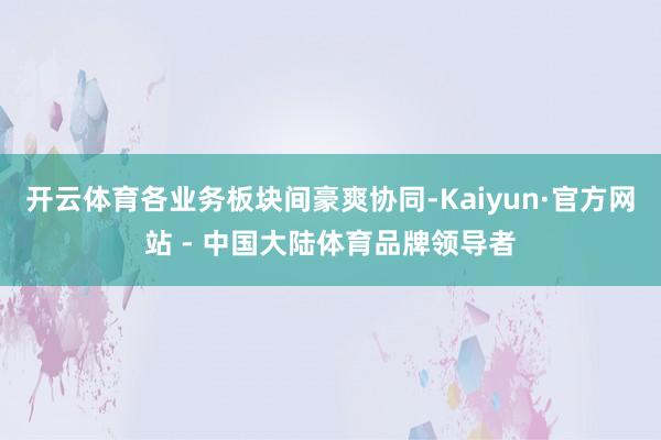 开云体育各业务板块间豪爽协同-Kaiyun·官方网站 - 中国大陆体育品牌领导者