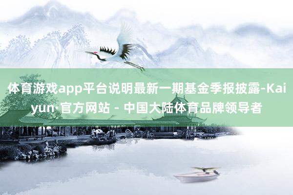 体育游戏app平台说明最新一期基金季报披露-Kaiyun·官方网站 - 中国大陆体育品牌领导者