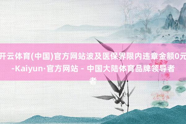 开云体育(中国)官方网站波及医保界限内违章金额0元-Kaiyun·官方网站 - 中国大陆体育品牌领导者