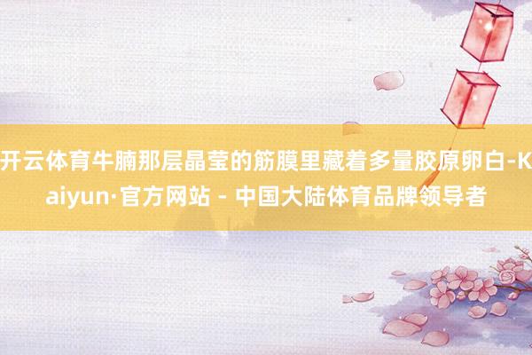 开云体育牛腩那层晶莹的筋膜里藏着多量胶原卵白-Kaiyun·官方网站 - 中国大陆体育品牌领导者
